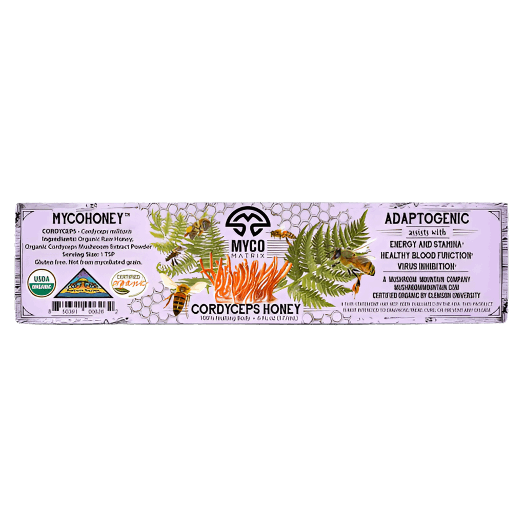Myco Matrix Cordyceps Mushroom Honey Label