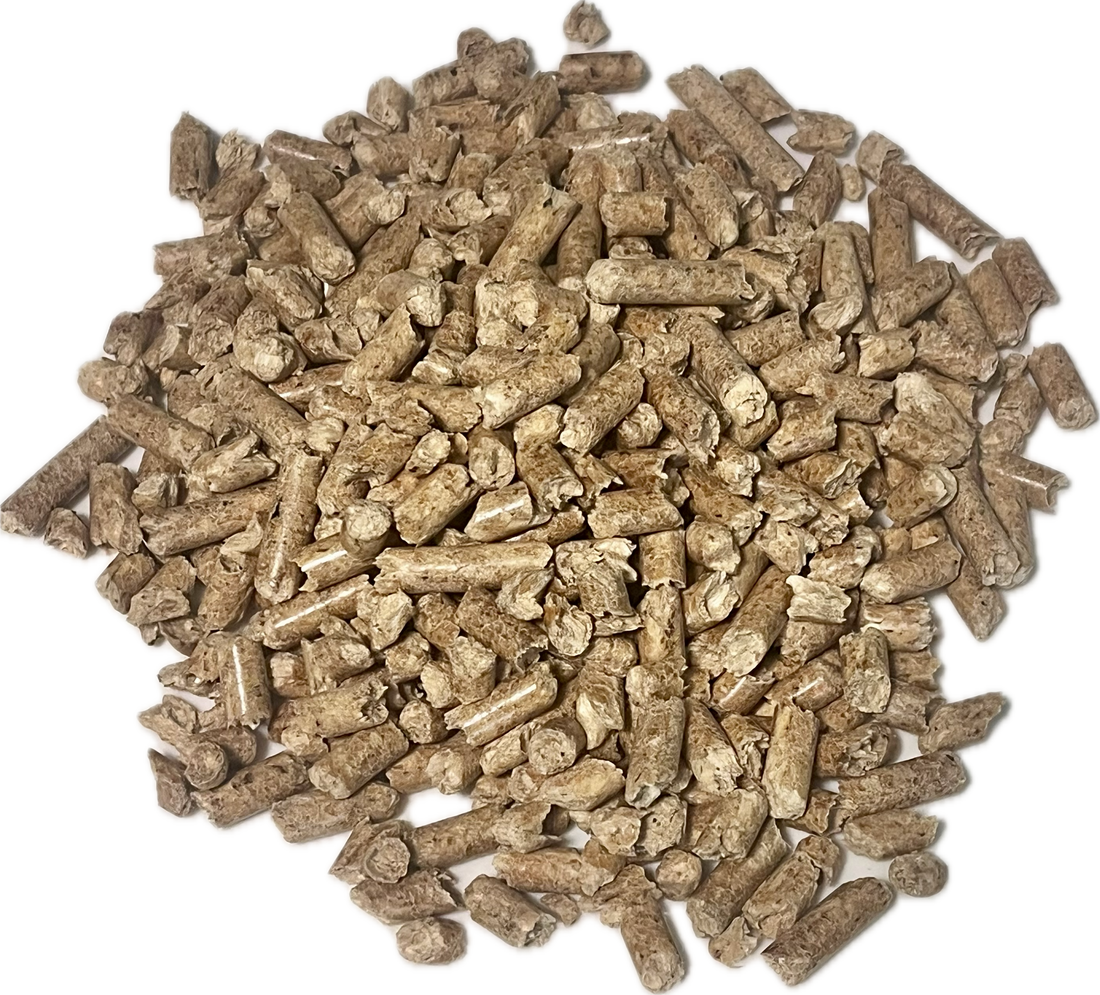 Oak and straw pellets for mushroom substrate.
