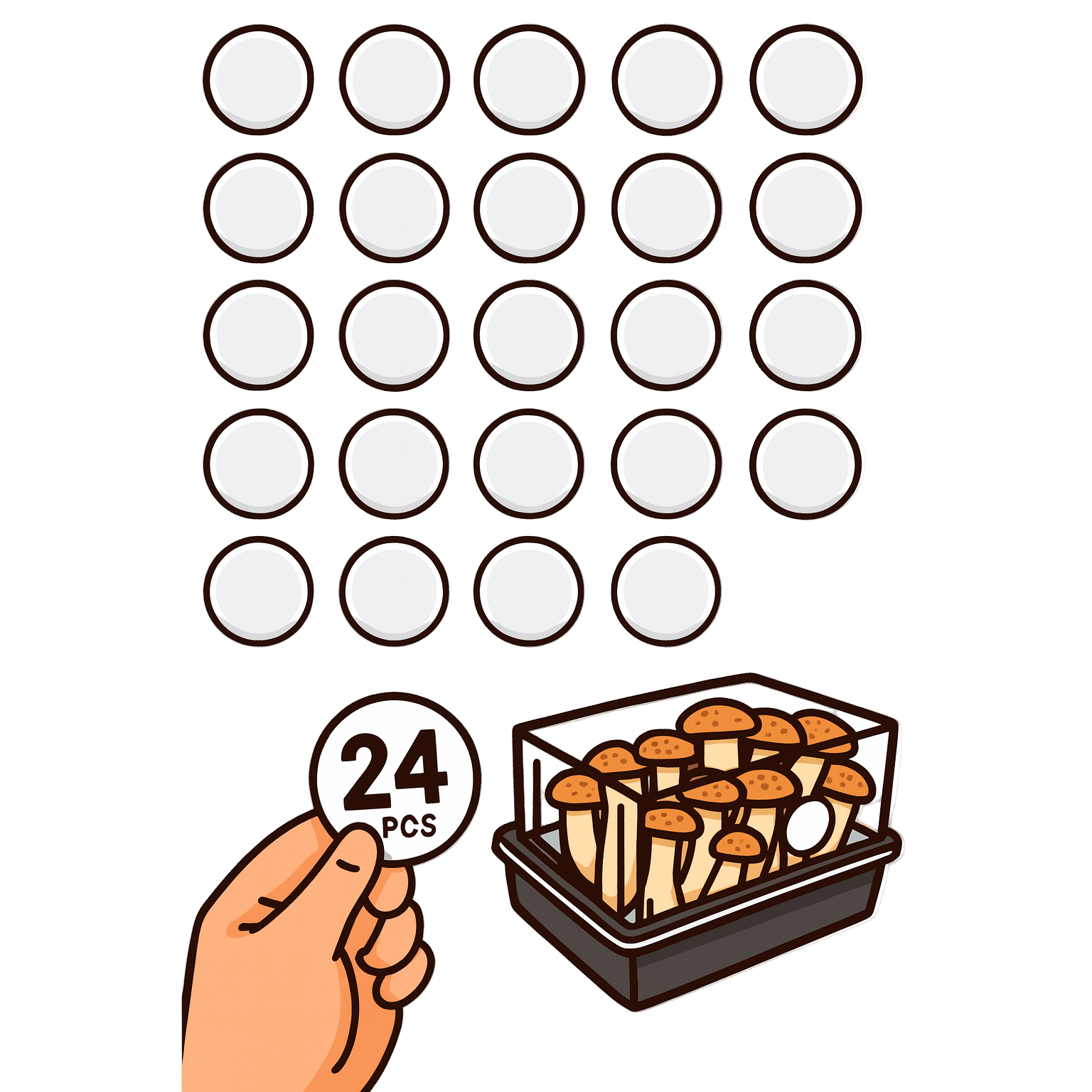 24 Monotub Adhesive Filter Patches