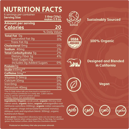 Chaga Ashwagandha Butterscotch Cream Mushroom Herbal Coffee