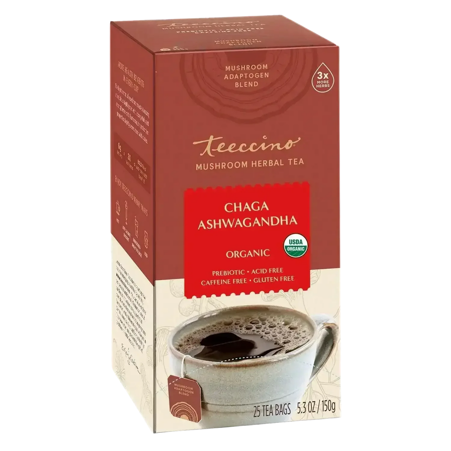 Chaga Ashwagandha Butterscotch Cream Mushroom Herbal Tea - Shroomability