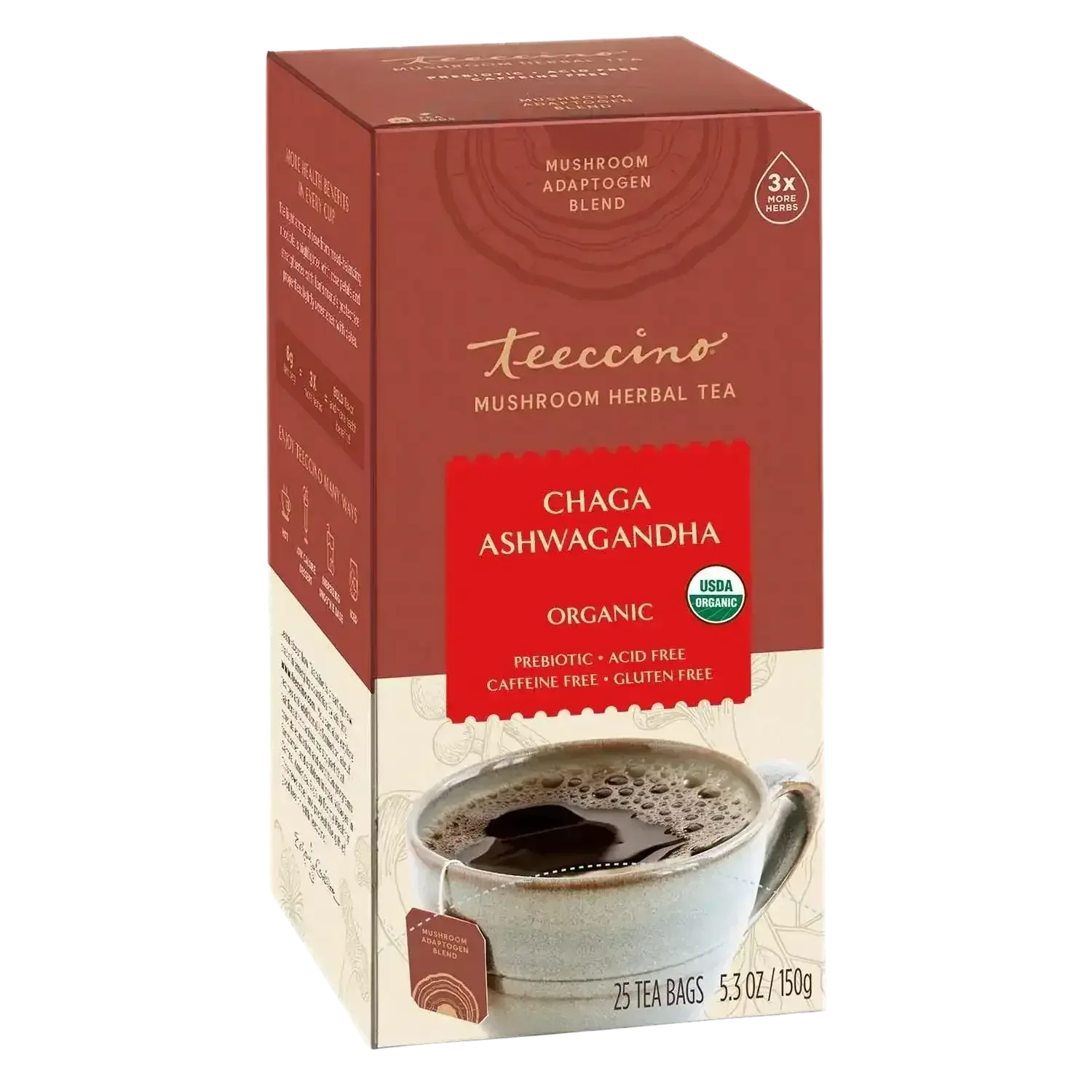 Chaga Ashwagandha Butterscotch Cream Mushroom Herbal Tea - Shroomability