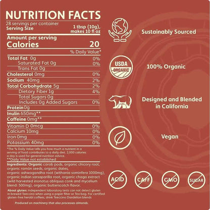 Chaga Ashwagandha Butterscotch Cream Mushroom Herbal Coffee - Shroomability