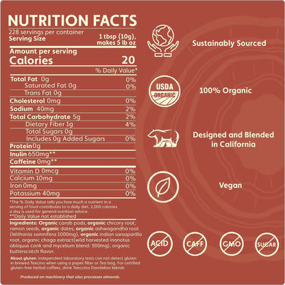 Chaga Ashwagandha Butterscotch Cream Mushroom Herbal Coffee