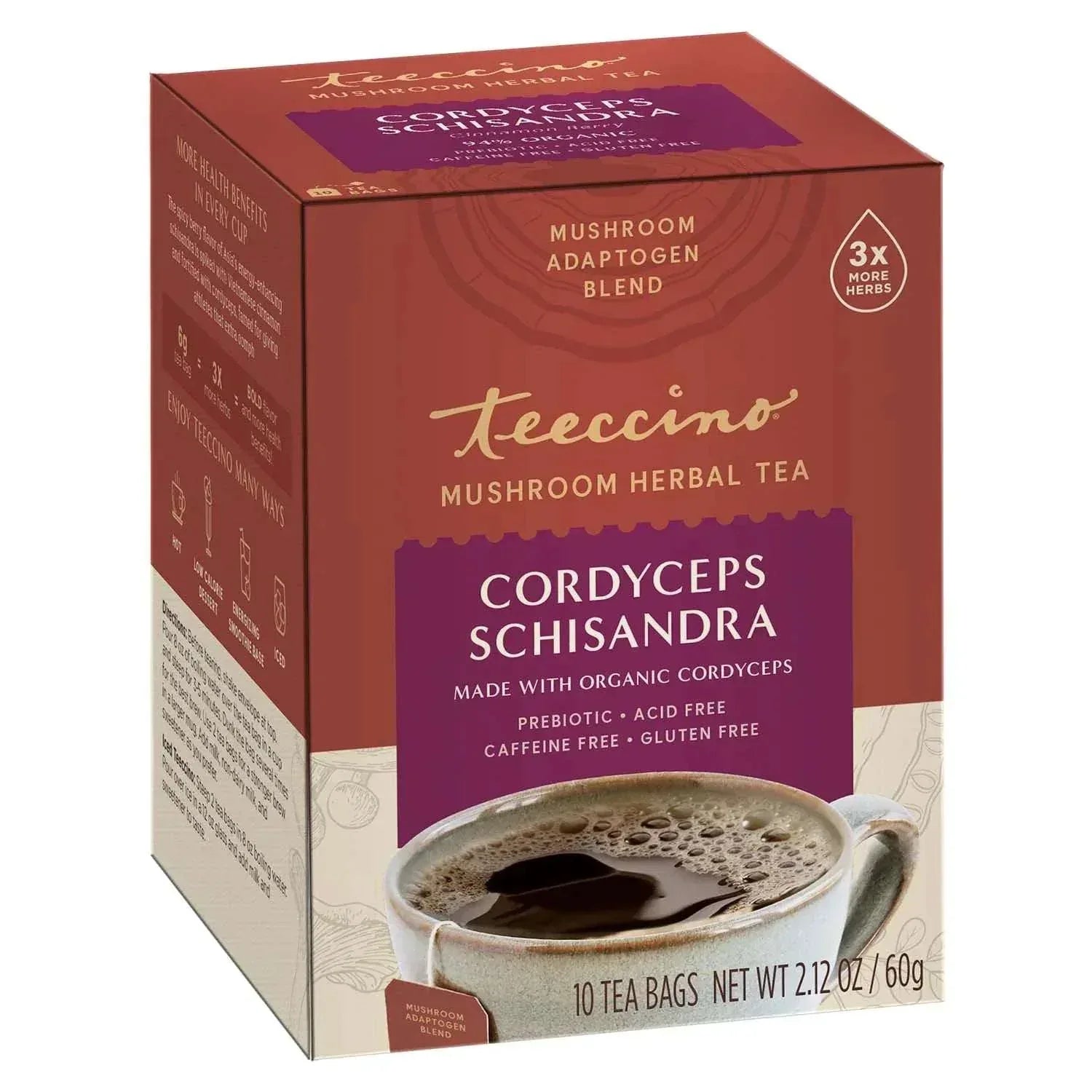 Cordyceps Schisandra Cinnamon Berry Mushroom Herbal Tea - Shroomability