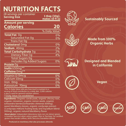 Cordyceps Schisandra Cinnamon Berry Mushroom Herbal Coffee - Shroomability