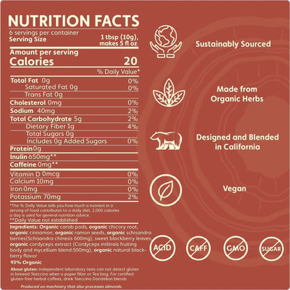 Cordyceps Schisandra Cinnamon Berry Mushroom Herbal Coffee - Shroomability