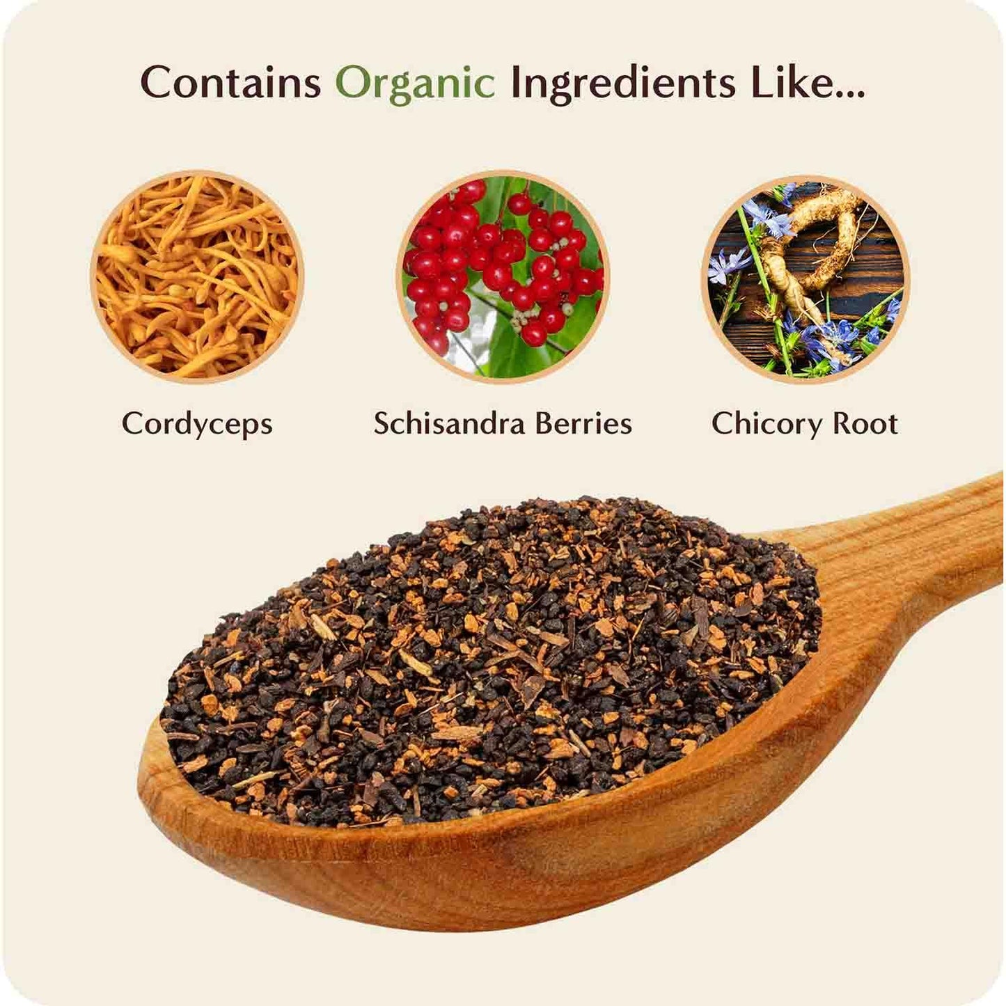 Cordyceps Schisandra Cinnamon Berry Mushroom Herbal Coffee - Shroomability