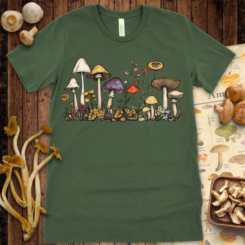 Line Art Fungi Fauna Tee
