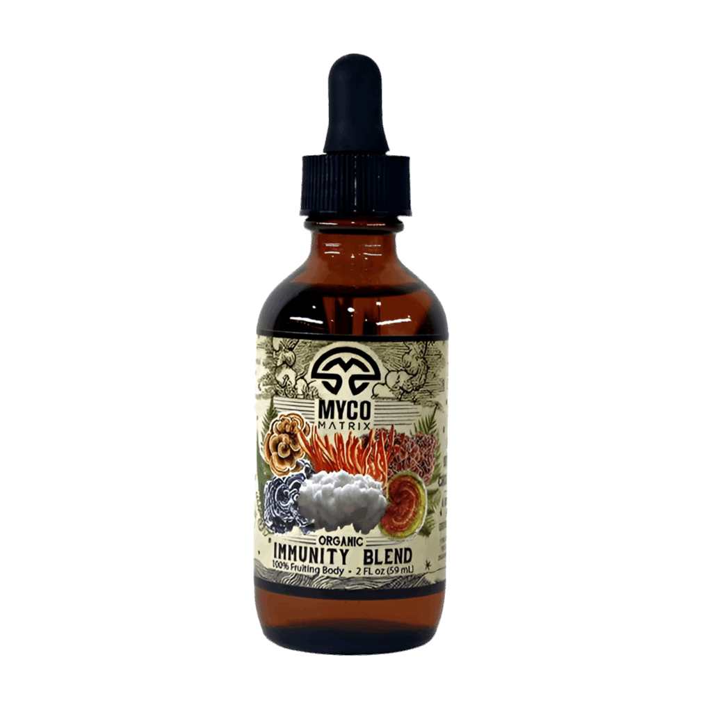 Myco Matrix Organic Mushroom Immunity Blend Extract 2 ounce bottle