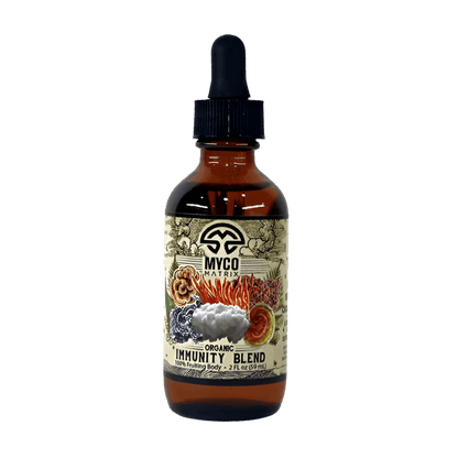Myco Matrix Organic Mushroom Immunity Blend Extract 2 ounce bottle