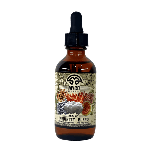 Myco Matrix Organic Mushroom Immunity Blend Extract 2 ounce bottle