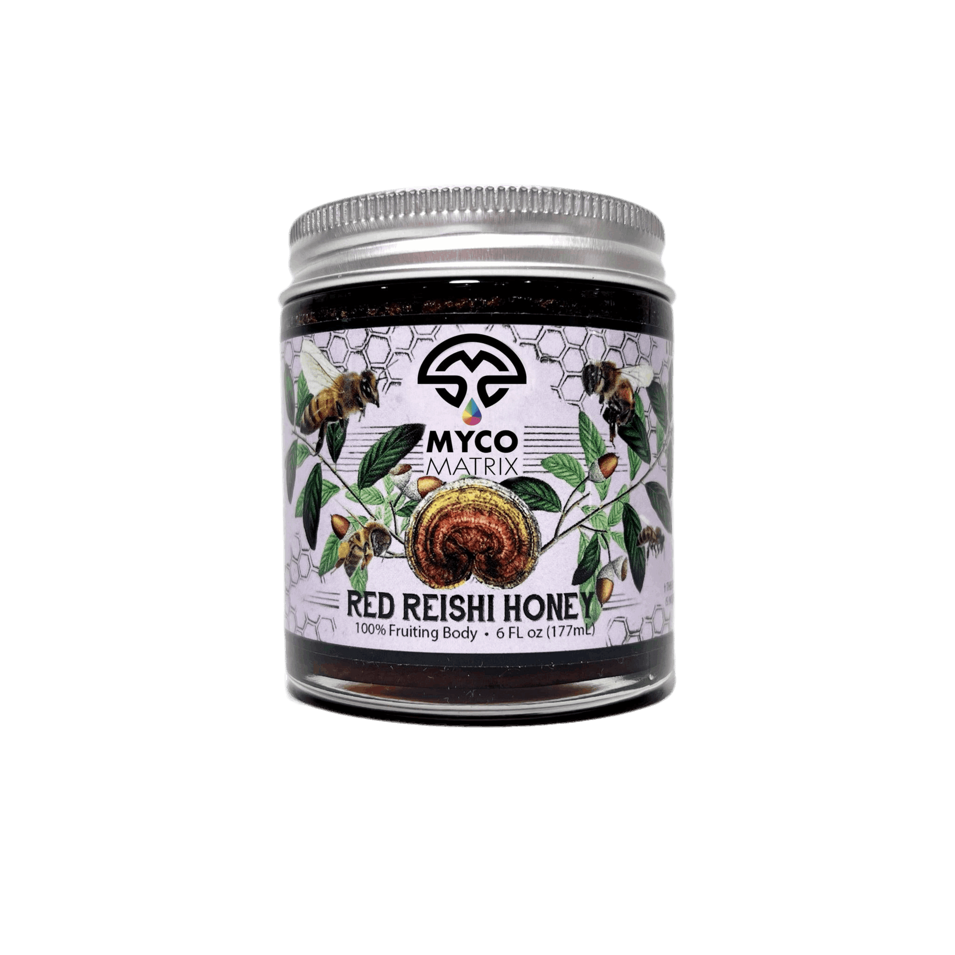 Myco Matrix Red Reishi Mushroom Honey 6 oz jar