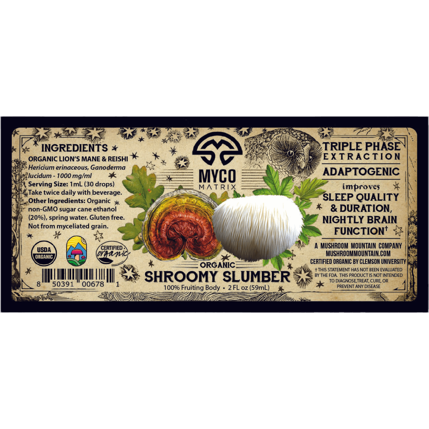 Organic Shroomy Slumber by Myco Matrix 2 oz