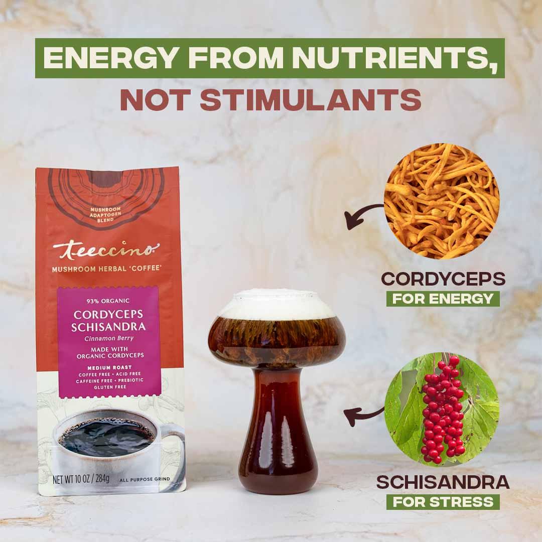 Cordyceps Schisandra Cinnamon Berry Mushroom Herbal Coffee - Shroomability