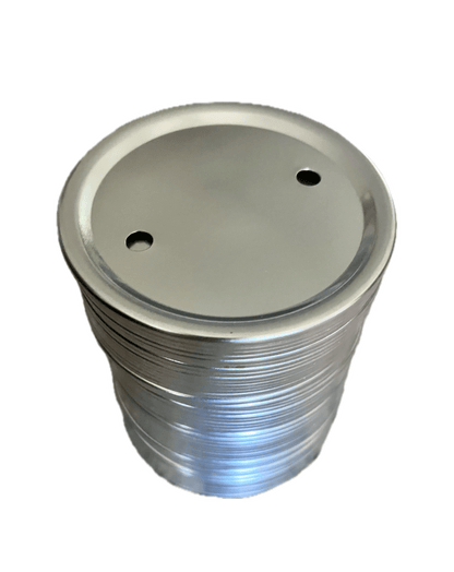 50 Spawn Jar Lids - 100 Injection Ports - 128 .22 Micron Gas Exchange Filters (Wide Mouth)