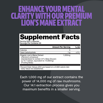 Lion's Mane Mushroom Extract Capsules