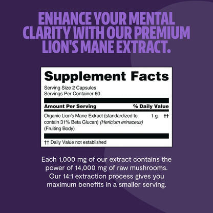 Lion's Mane Mushroom Extract Capsules