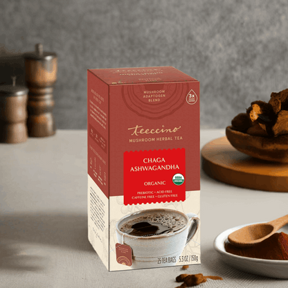 Chaga Ashwagandha Butterscotch Cream Mushroom Herbal Tea