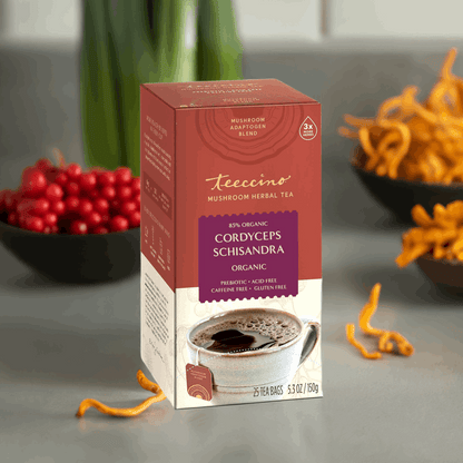 Cordyceps Schisandra Cinnamon Berry Mushroom Herbal Tea