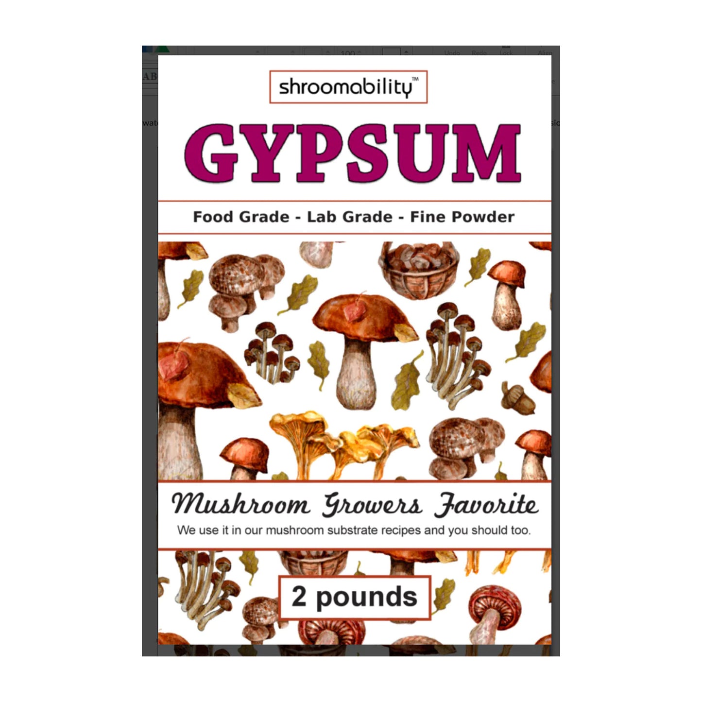 gypsum fine powder for mushroom cultivation food grade lab grade