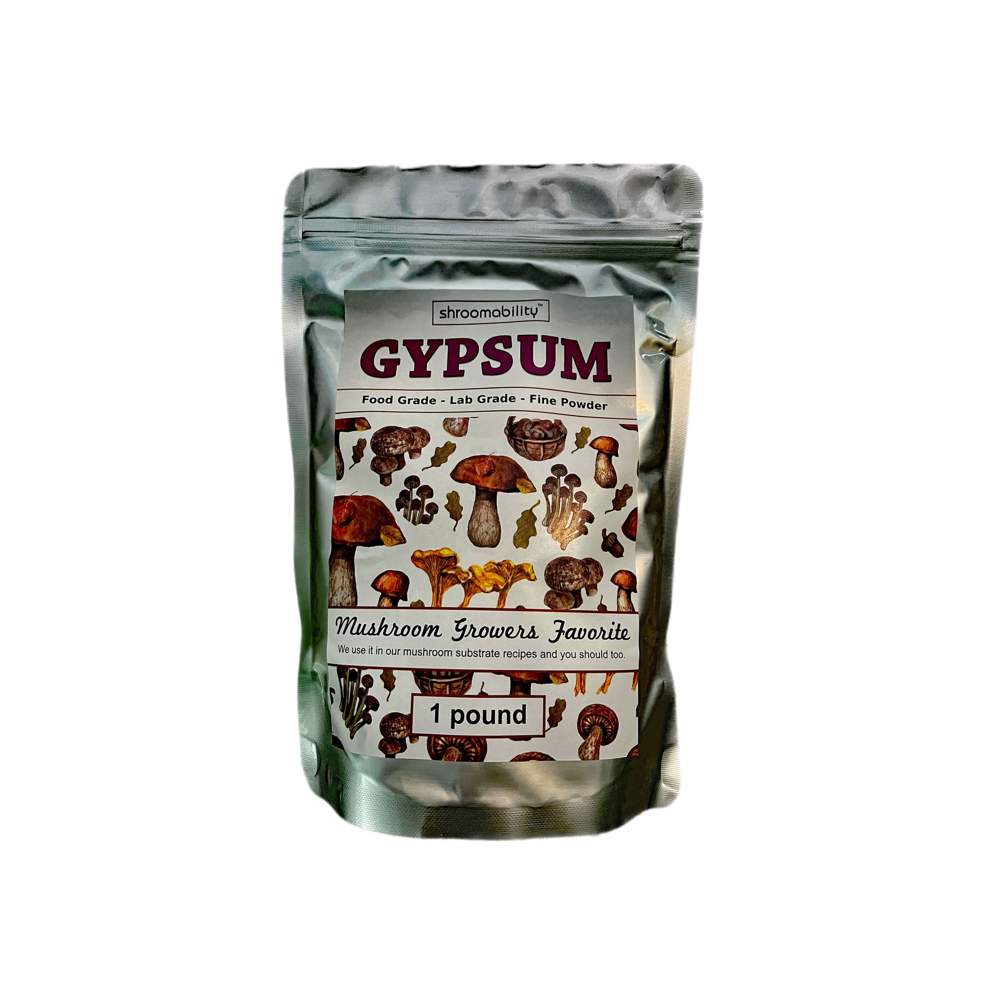 one pound bag of food grade gypsum powder for growing mushrooms