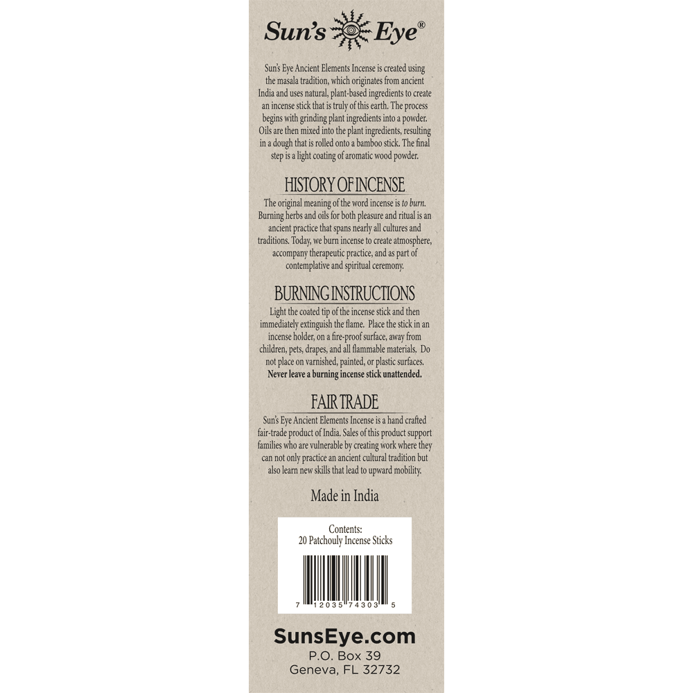 Patchouly Incense - Box of 20 Sticks